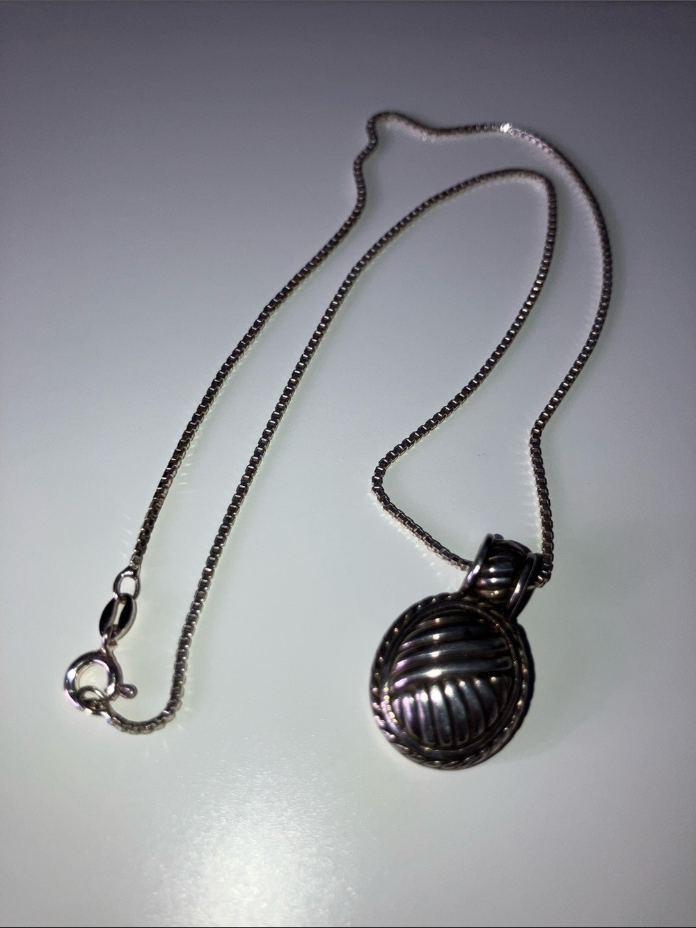 Sterling Silver Woven Rope Pendant Necklace